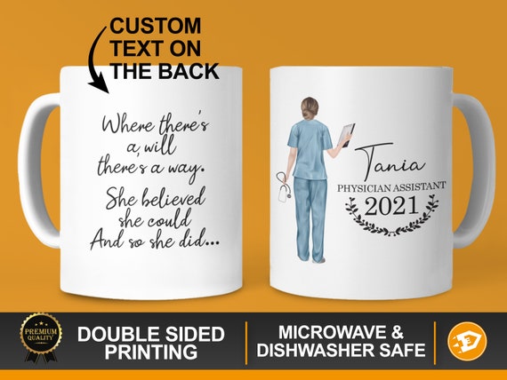 Personalized Physician Assistant Graduation Mug 11oz, Custom Student Graduation Gift, New Nurse, Physician Assistant Mug, Class of 2021 Il_570xn