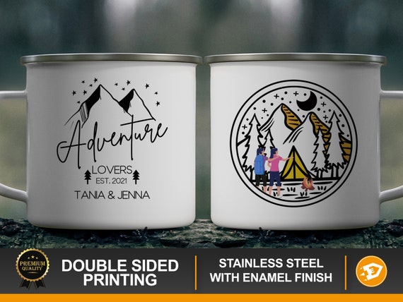Christmas Gift for Gay Couple Girl Travel Camper Mug for Mountain Hiking Couple, Engagement Gift for RV travel, Camping Outdoor Hiking Il_570xn