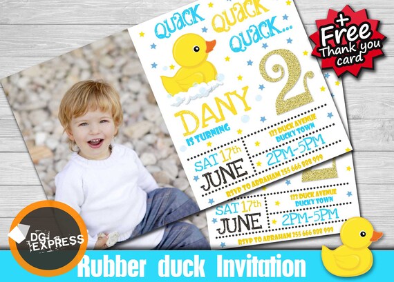 Rubber Duck Birthday Invitation photo "RUBBER DUCK INVITATION" - Digital Rubber Duck Party Invite, Rubber Duck Printable, Rubber Duck Il_570xn