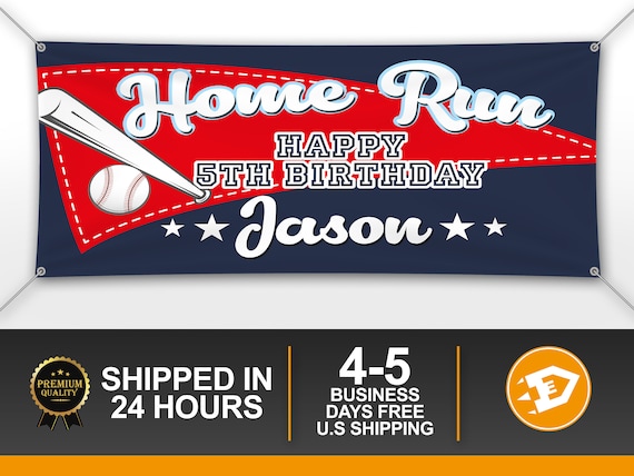 Baseball Birthday Banner, Sports Party Banner, Boy Happy Birthday Custom 15th, 16th Teen Wall Decoration - Personalized Indoor Outdoor Il_570xn