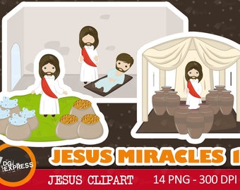 Jesus Clipart : "Bible Stories Clipart" - Jesus Miracles Clipart, Christian Clipart, Religious Clipart, Bible Verse, Biblia, Commercial Use