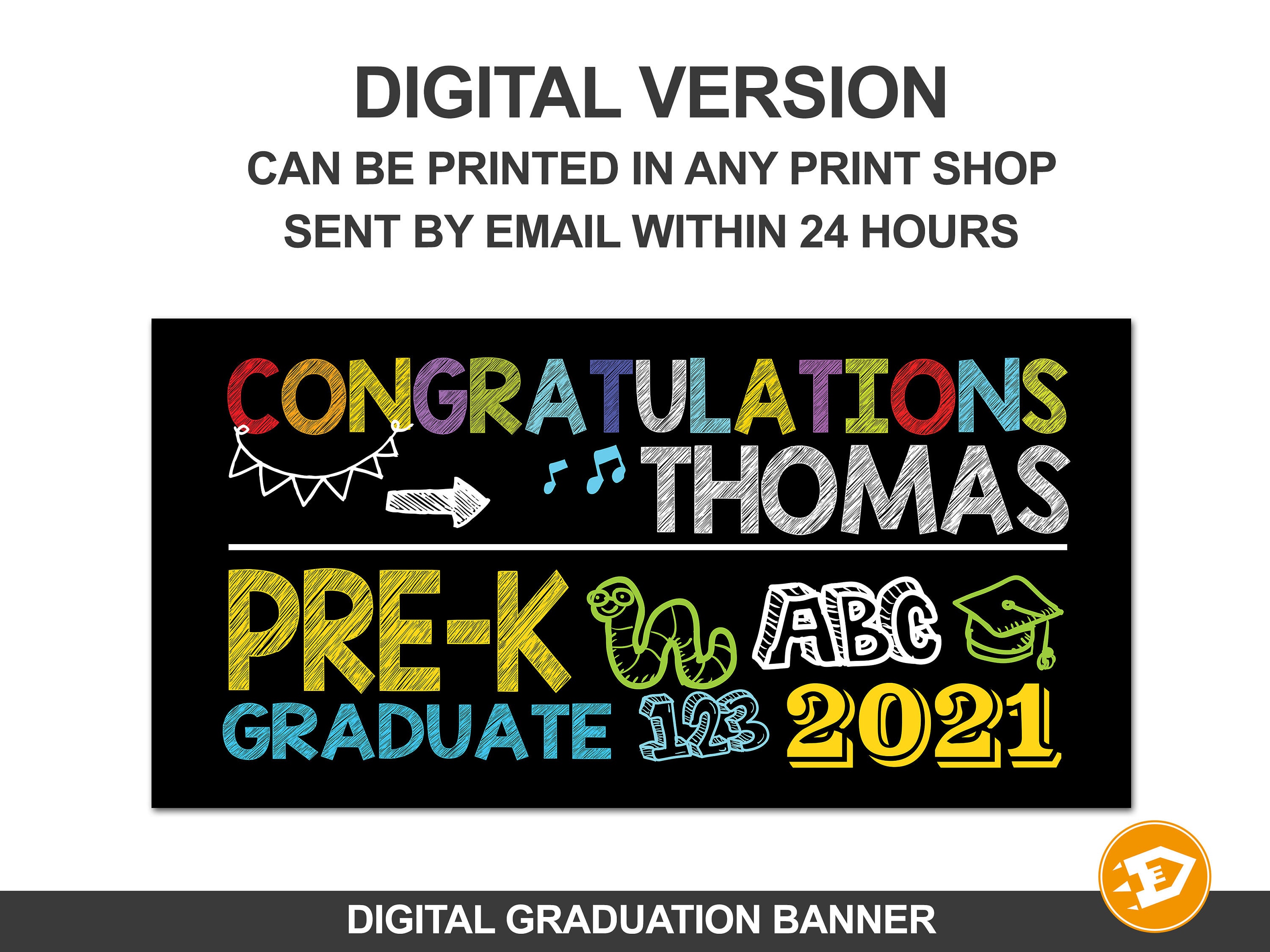Pre-K Graduation Banner Pre-K graduation Party Banner Custom | Etsy