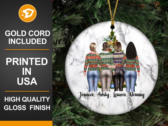 Christmas Gift for Best Friends, Personalized 2,3,4,5 Best Friends Ornaments, Friendship Gift for 4, Soul Sisters Christmas Ornaments, Xmas Il_570xn