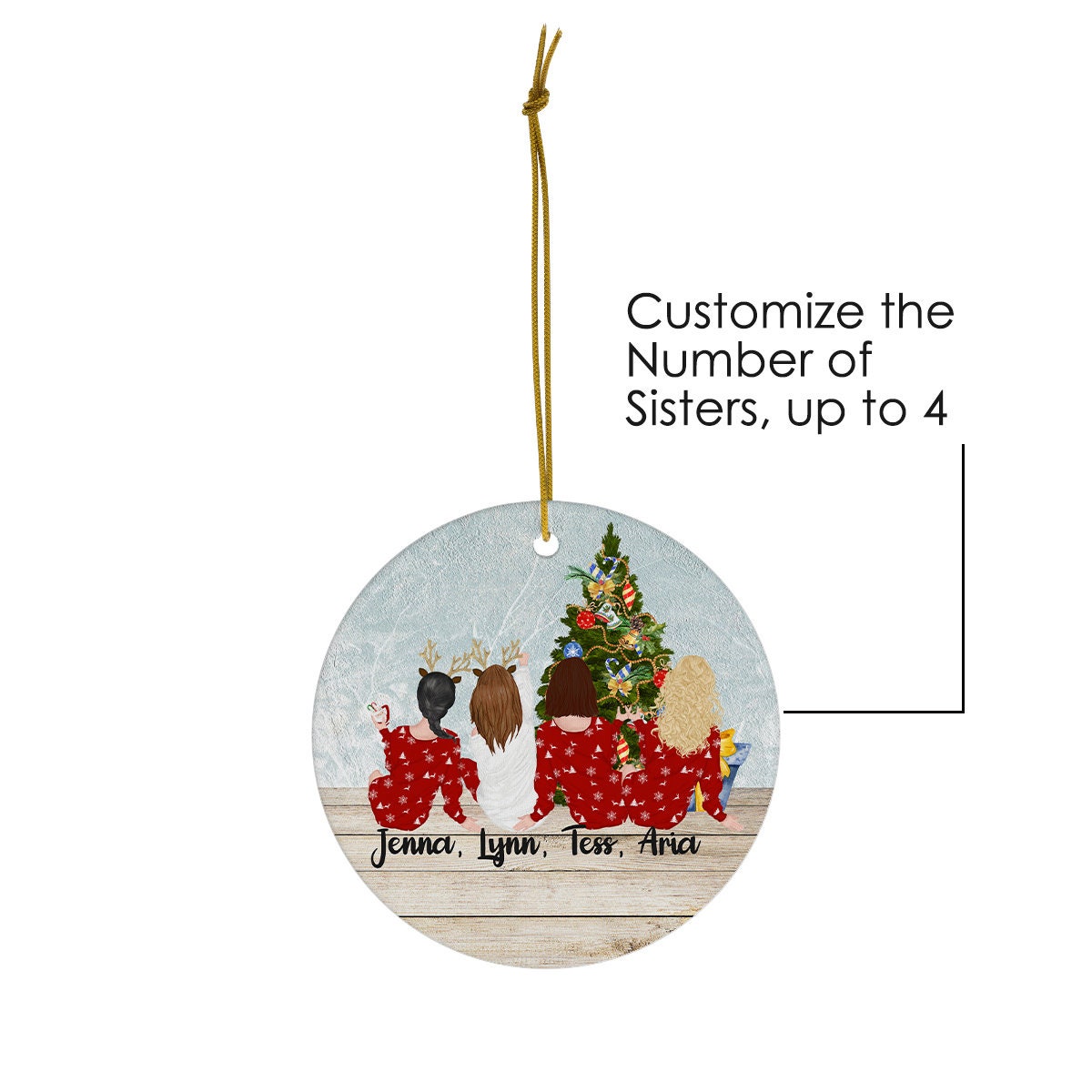 Personalized Sister Christmas Ornament Custom Christmas Gift Etsy