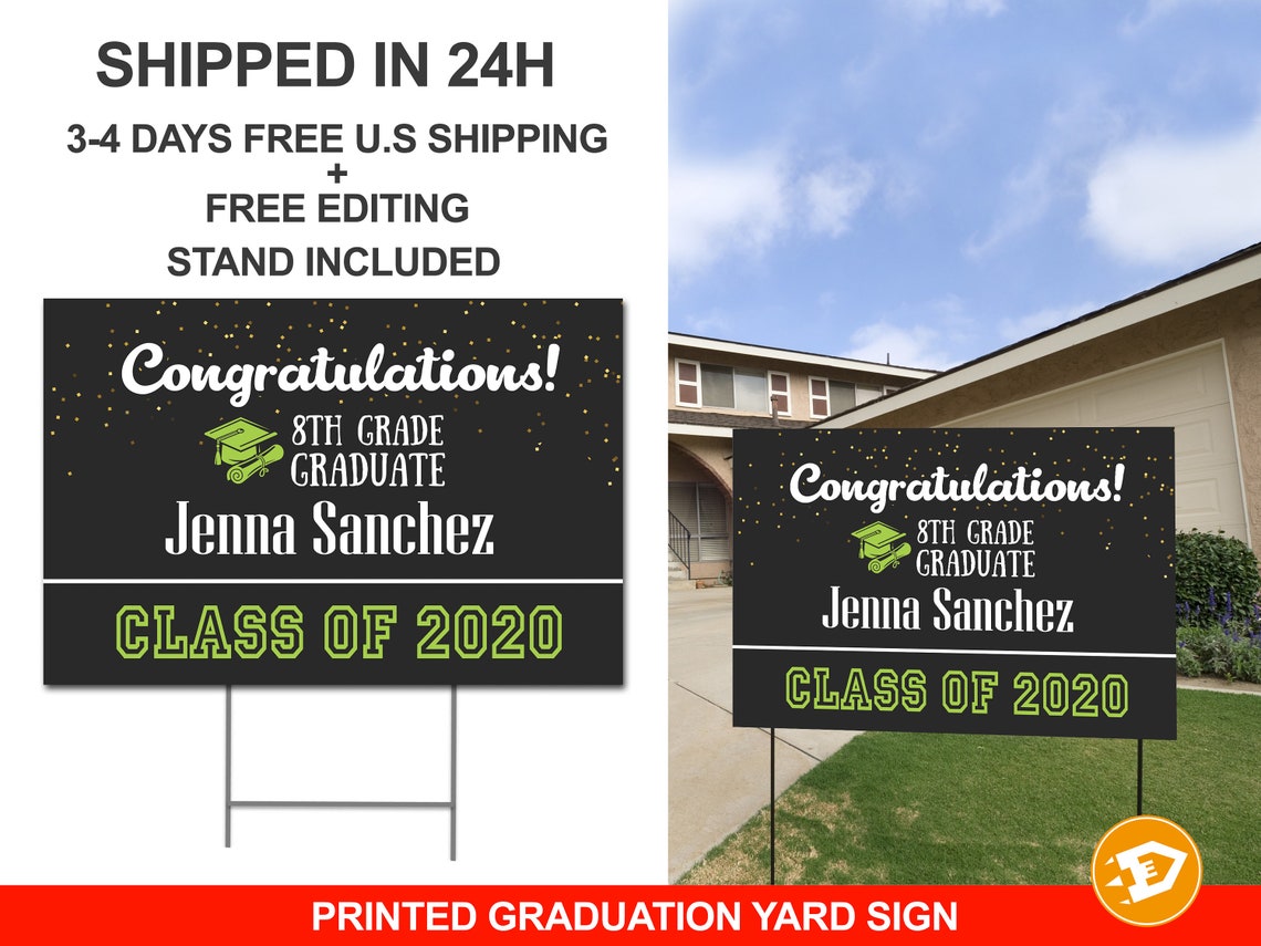 8th Grade Graduation Lawn Sign Class of 2020 Yard Sign with Etsy