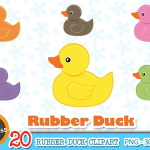 SALE Rubber Duck Clipart : "RUBBER DUCK Clipart" - Rubber Duck Clipart, Rubber Duck Digital, Rubber Duck Clipart - Personal Commercial Use