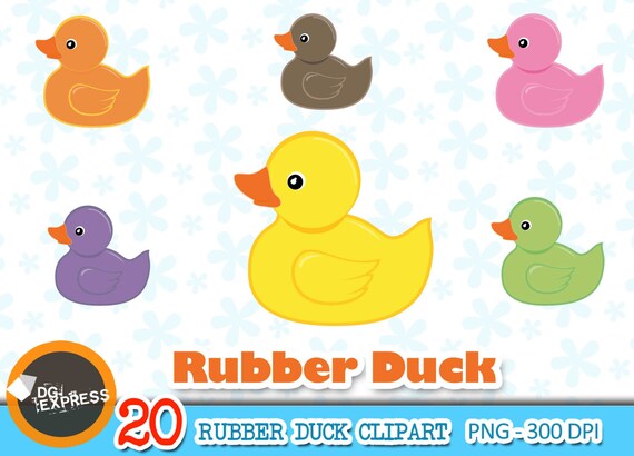 SALE Rubber Duck Clipart : "RUBBER DUCK Clipart" - Rubber Duck Clipart, Rubber Duck Digital, Rubber Duck Clipart - Personal Commercial Use Il_570xn