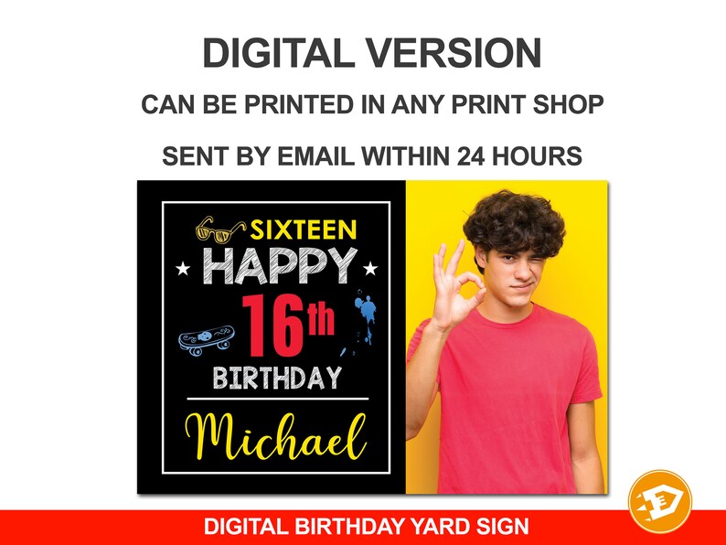 Happy Birthday Yard Sign Boy Birthday Sign 16th Birthday Etsy