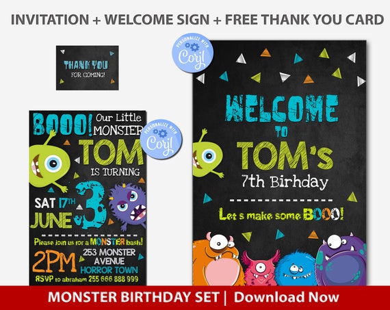 Monster Invitation, Monster Birthday Invitation, Monster Party, Little Monster First Birthday, 1st Birthday Il_570xn