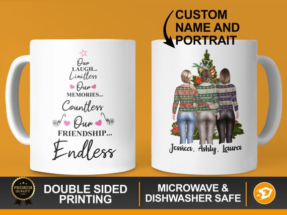 Personalized Best Friends Mug, Friendship Gift for 3, Best Friends Birthday, Christmas Gift, Friends Mugs Il_570xn