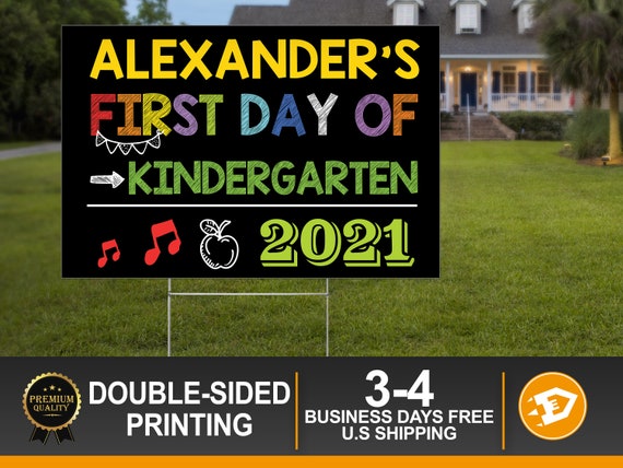 First Day of School 2020 Yard Sign, Watch Out Kindergarten Lawn Sign, Back to School Photo Prop, Preschool Keepsake Gift, Digital/Printed Il_570xn