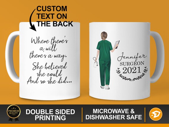 Personalized Surgeon Graduation Mug 11oz, Custom Surgeon Student Graduation Gift, Future Surgeon, Medicine School Mug, Class of 2021 Il_570xn