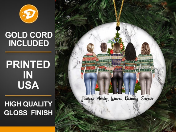 Personalized Best Friends Ornaments, Friendship Gift for 5, Soul Sisters Christmas Ornaments, Best Friends Birthday, Xmas Decoration Il_570xn