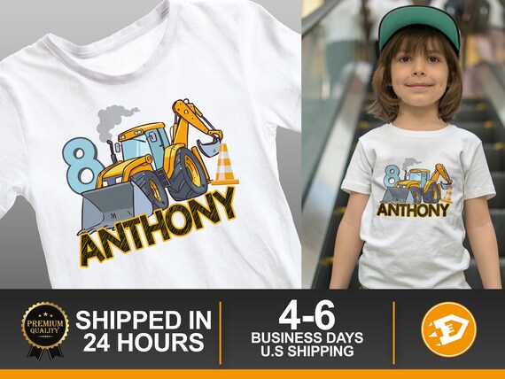 Construction Birthday T-Shirt, Quarantine Birthday Shirt, Construction Birthday - Printed T-Shirt, 6th 7th 8th 9th 10th Birthday Shirt Il_570xn