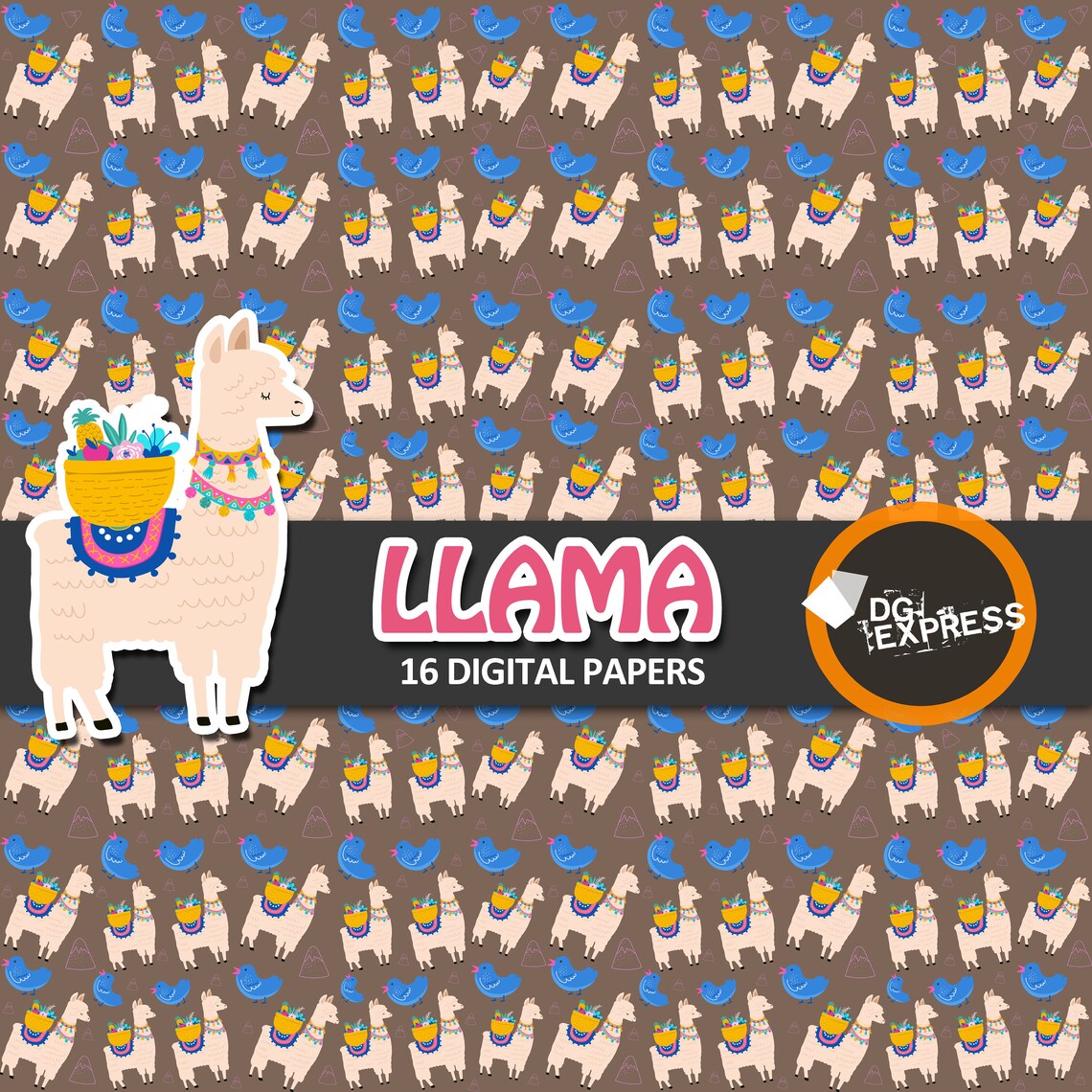 Llama Digital Paper Llama Digital Paper Llama Etsy llama-digital-paper-llama-digital-paper-llama-etsy
