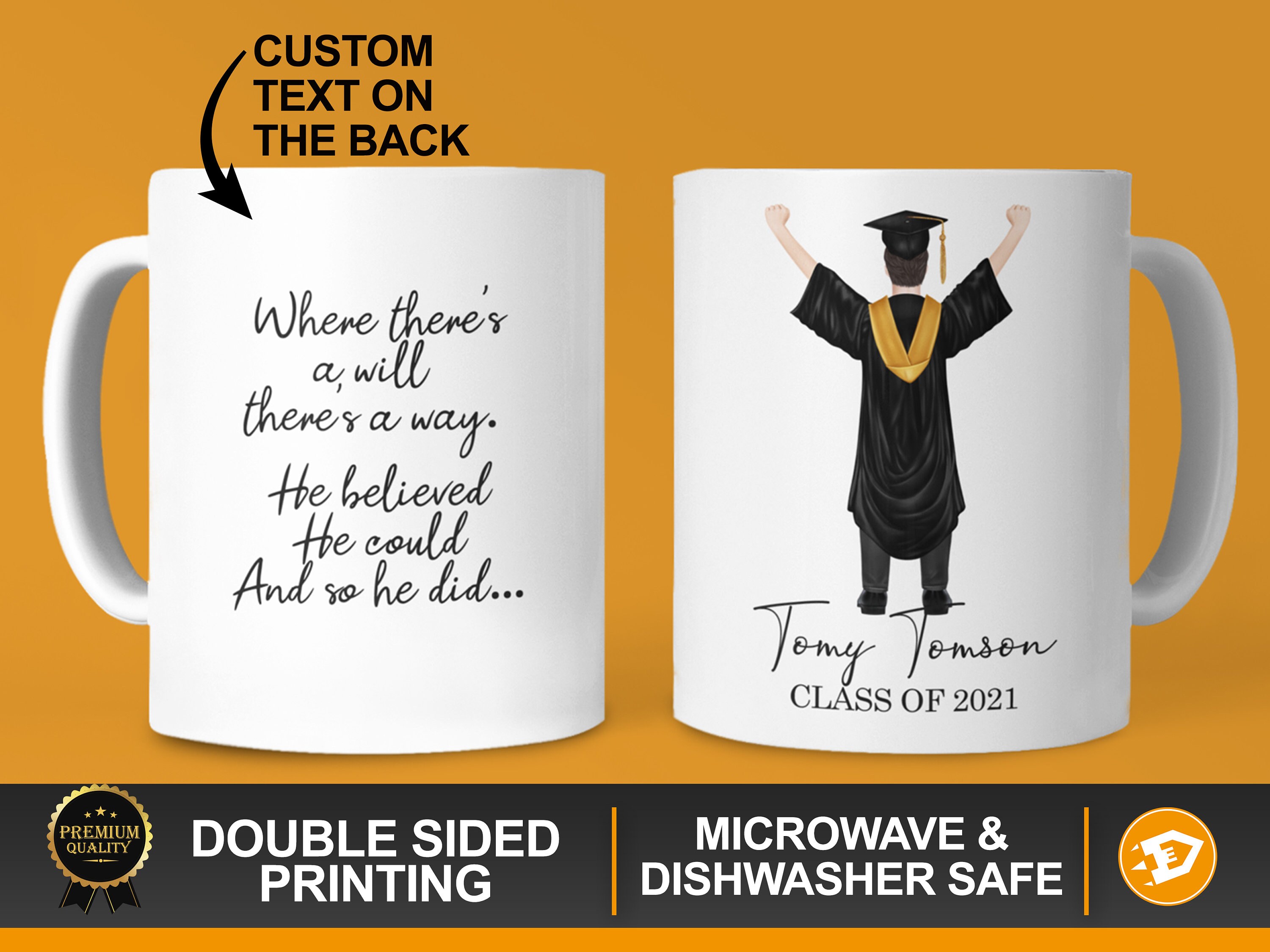 Personalized Graduation Mug 11oz Boy Custom College Etsy
