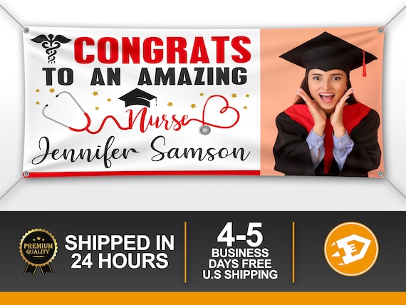 Nurse Graduation Banner, Nursing graduation Party Banner, Custom Nurse Banner, Nurse Graduation 2020 - Personalized Indoor Outdoor Il_570xn