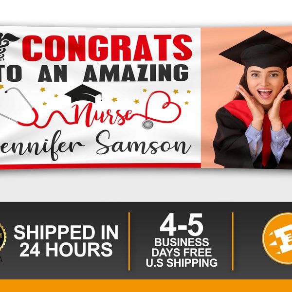 Nurse Graduation Banner, Nursing graduation Party Banner, Custom Nurse Banner, Nurse Graduation 2020 - Personalized Indoor Outdoor