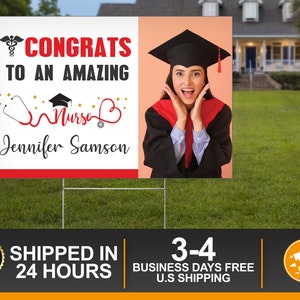 Nurse Graduation Yard Sign, Nursing Graduation Lawn Sign, Doctor Outdoor Sign, Nurse Grad Keepsake Gift, Digital/Printed image 1