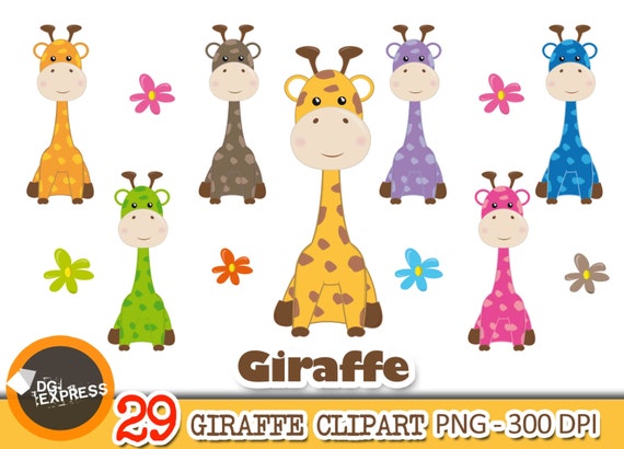 SALE Giraffe Clipart : "GIRAFFE Clipart" - Giraffe Clipart, Giraffe Digital, Giraffe Clipart - Personal Commercial Use Il_570xn