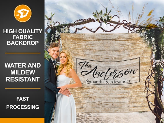 Wedding Backdrop for Reception, Faux Wood Wedding Decoration Background for Ceremony, Engagement, Valentines Day Rustic Wedding Decor Banner Il_570xn