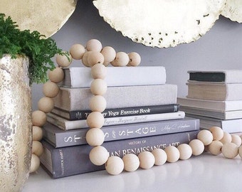 Wood Styling beads/ 30mm natural bead garland 1-2metres