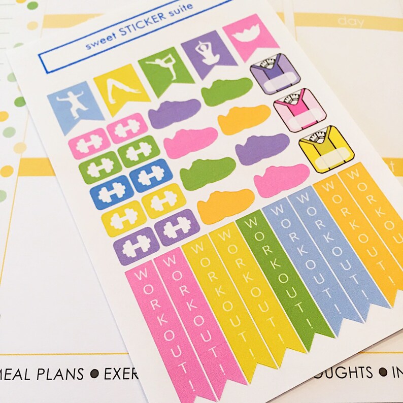 35 assorted exercise planner stickers workout reminder etsy
