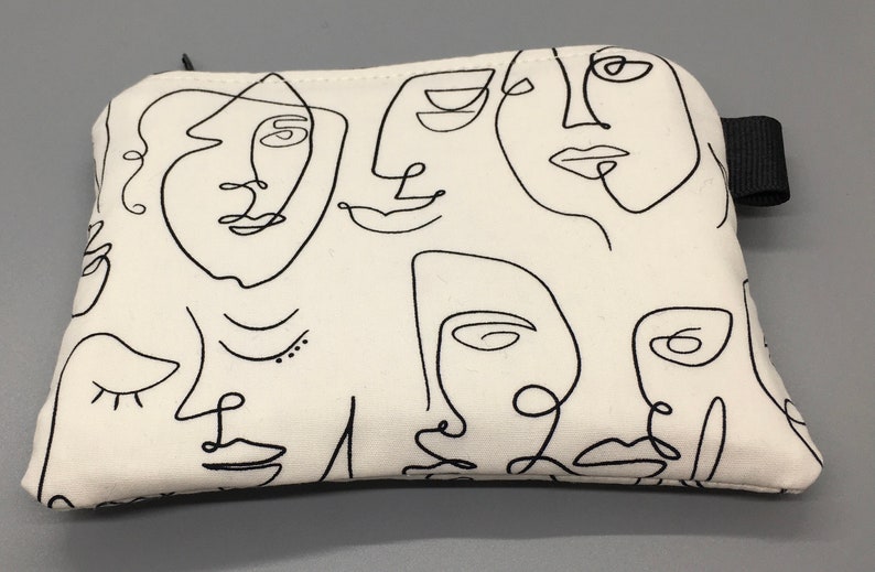 Art Gallery fabric credit business card case gift card holder gift for her Multi face zipper coin purse fabric pouch