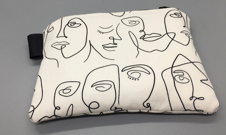 Art Gallery fabric credit business card case gift card holder gift for her Multi face zipper coin purse fabric pouch