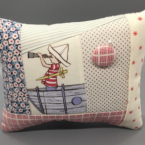 Handmade OOAK Patchwork Pincushion,  sewing accessory, gift for quilters, sewing lovers