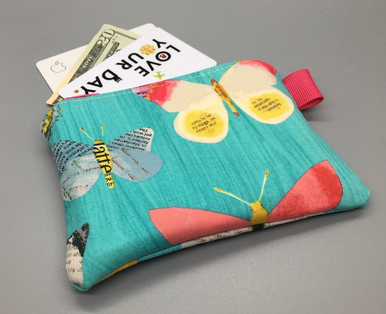 Butterfly Zipper Coin Purse Butterfly pouch CreditBusiness Card Case Gift Card Holder Gift For Butterfly lovers