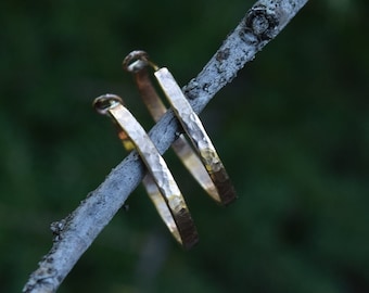 Hammered Hoops, Hoop Earrings, Minimalist, Textured Silver, Gold Filled, Dainty Jewelry, Gift for Her