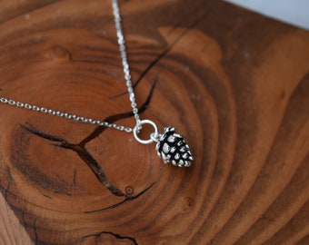 Pinecone Necklace, Nature Inspired, Silver, Dainty, Outdoorsy, Women's Jewelry, Minimalist, Forest Charm