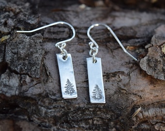 Tree Earrings, Sterling Silver, Nature Inspired, Dangle Earring, Gift for Her, Minimalist Jewelry