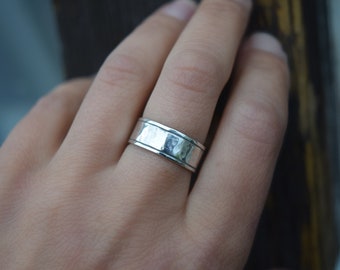 Silver Band Ring, Minimalist Silver, Hammered Rings, Women's Jewelry, Gift for Her