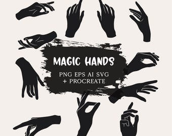 Hands ClipArts Hands SVG Magic Hands Procreate Stamps Witch Hands Digital Elements Esoteric Hands PNG Psychic Procreate Stamps Witch Digital