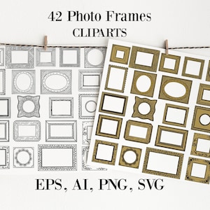 Journal Frames Boxes Photo Frames Cliparts Planner Stickers Doodles Filofax Planner Clip Art Printables Digital Download Picture Frames