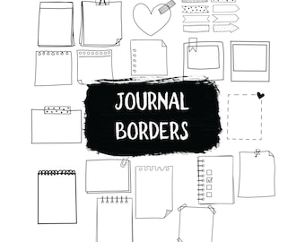 Pudełka na dzienniki Clipart Planner Naklejki Doodles Filofax Planner ClipArts Clip Art Materiały do wydruku Pobieranie cyfrowe Ramki na dziennik Zasoby projektowe