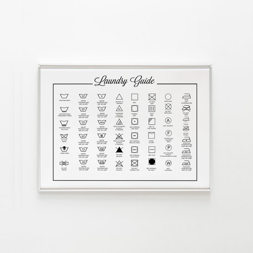 Printable Laundry Guide Laundry Symbols Print Clothing Care Etsy Canada