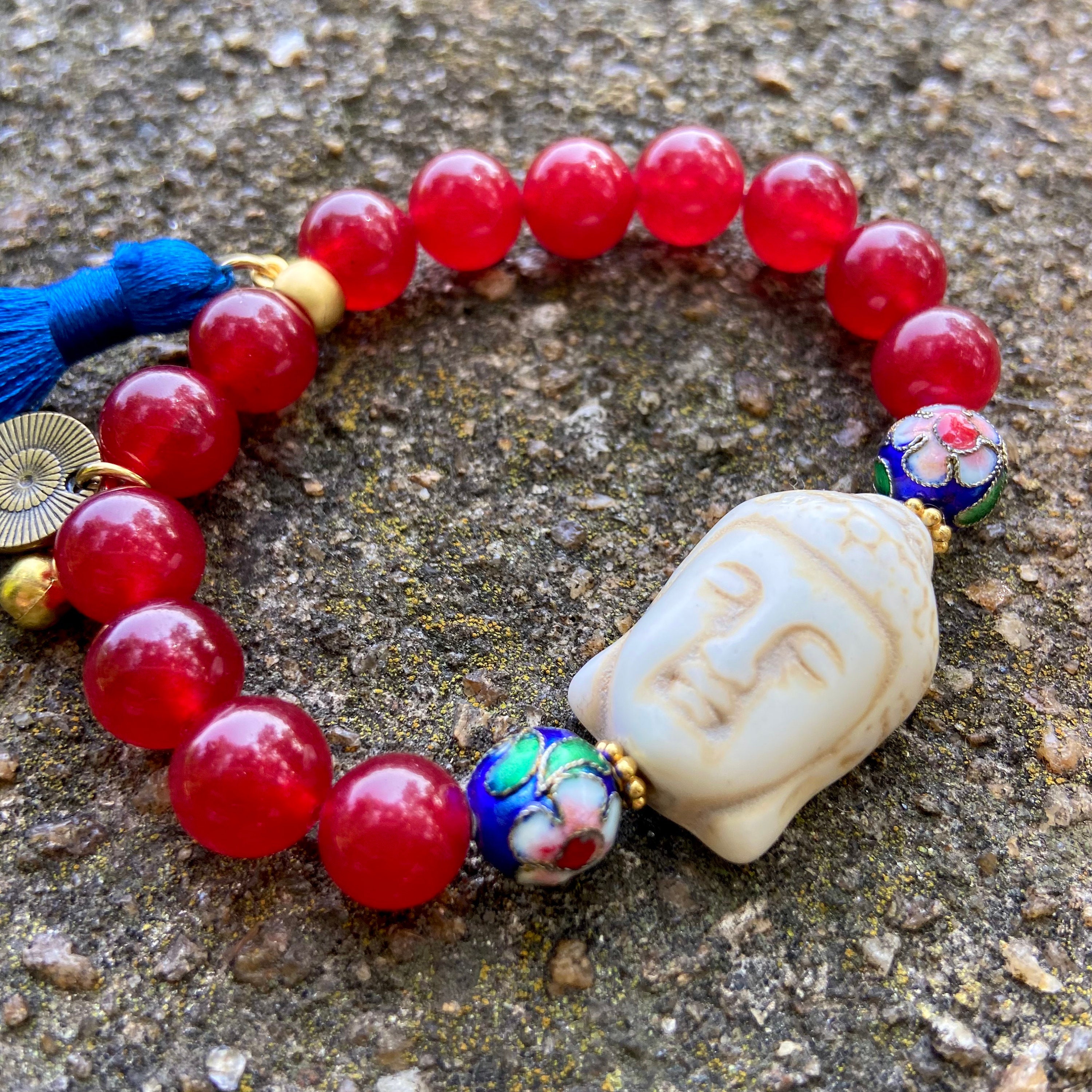 Buddha Bracelet Red Jade Bracelet Healing Bracelet Etsy