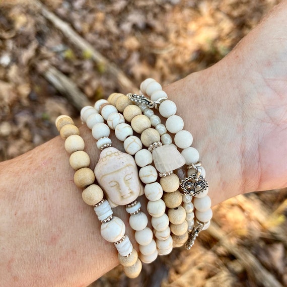 Buy Spiritual Bracelet, Beaded Bracelet Set, Howlite Bracelet