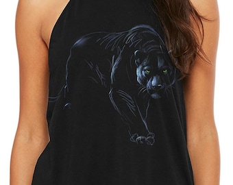 Women's BLACK PANTHER Tank - Flowy High Neck Tank