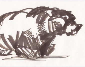 BEAR Wandkunst - Original-Kunstwerk - David Colman Illustration