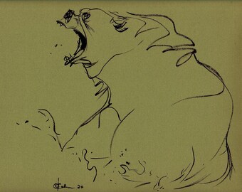GRIZZLY Wandkunst - Original-Kunstwerk - David Colman Illustration