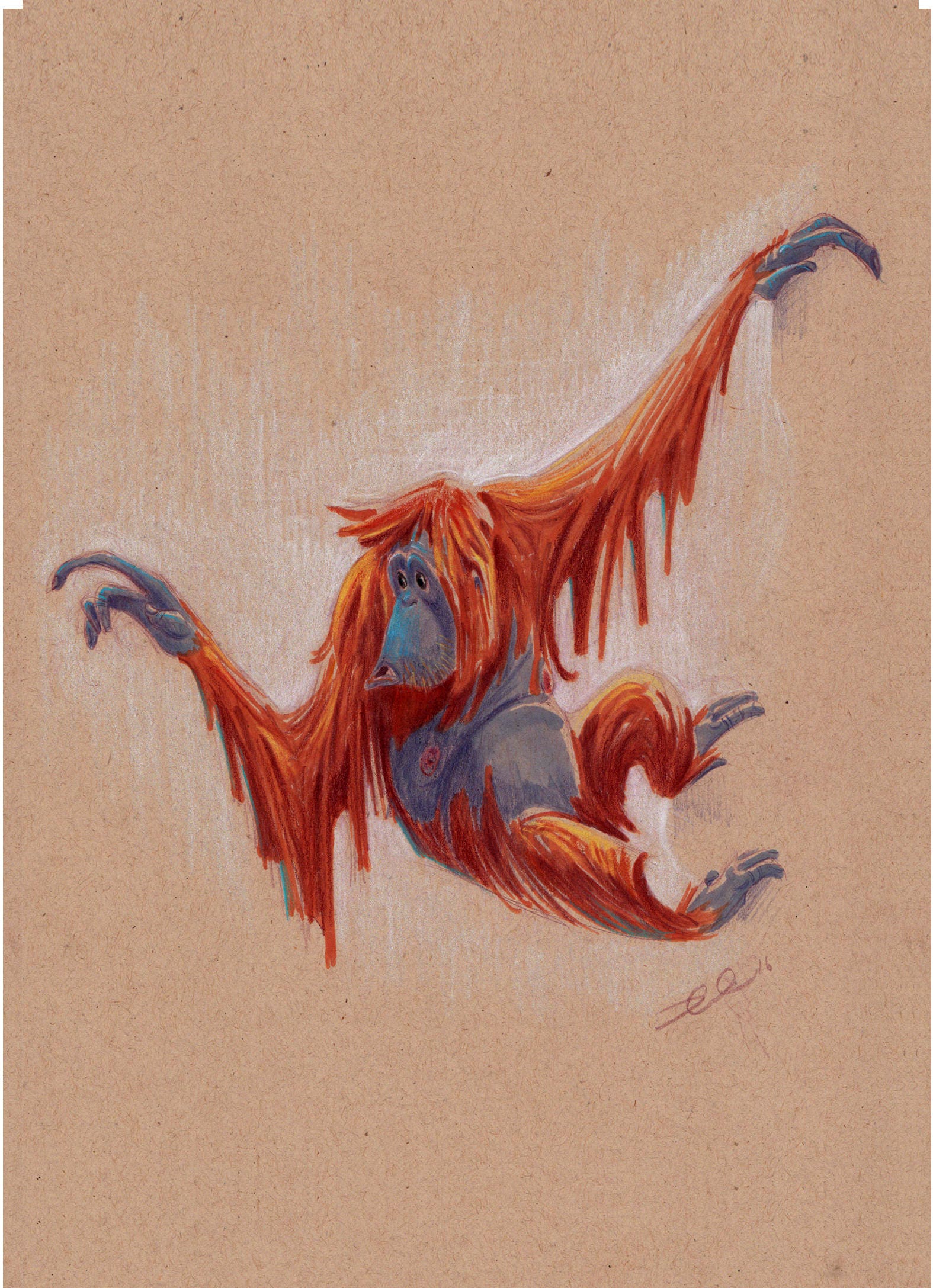 ORANGUTAN Wall Art - Animal Art Print - David Colman Original Illustration
