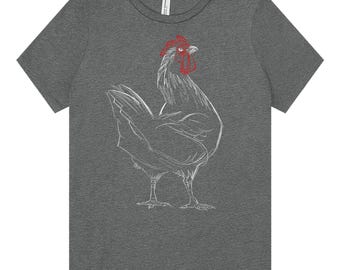Women's ROOSTER COCK Tee - Relaxed Jersey Short Sleeve Tee