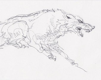 WOLF Wandkunst - Original-Kunstwerk - David Colman Illustration