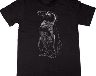 Penguin T-Shirt - Animal Art - Softstyle CVC - Unisex Adult Tee - Gift for Nature Lovers - Hand Drawn