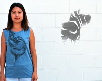 Women's SLOTH Tank - Flowy Scoop Muscle Tank