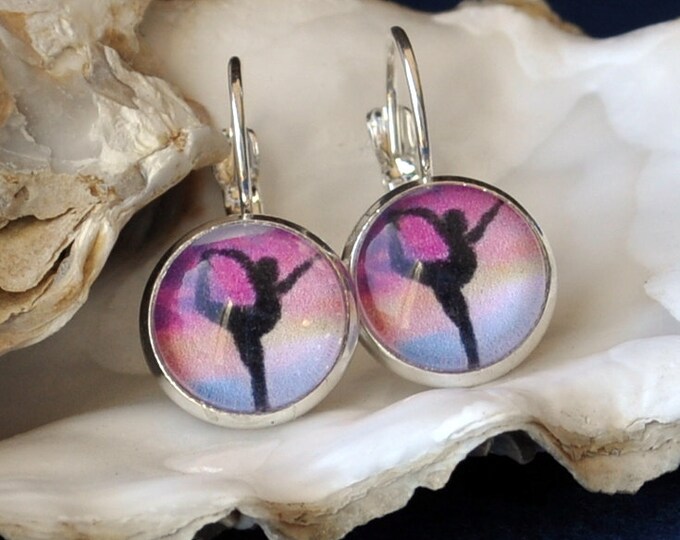 Yoga Dancer Pose Earrings Behind Glass/ Sunset With Etsy
